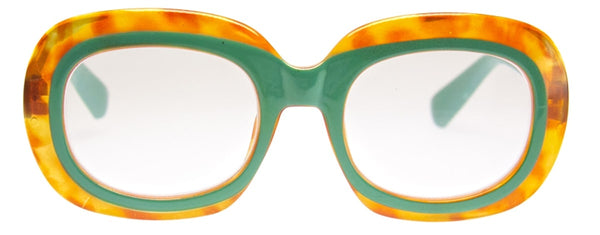 Aj Morgan Bold Oversized Readers In A Two-Tone Pattern / 81065 Happy Face