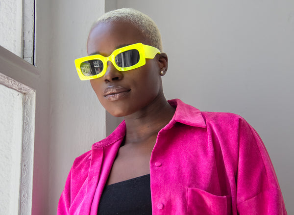 Aj Morgan Chunky Rectangular Trendy Sunglasses In Bright Colors / 88567 Peruse