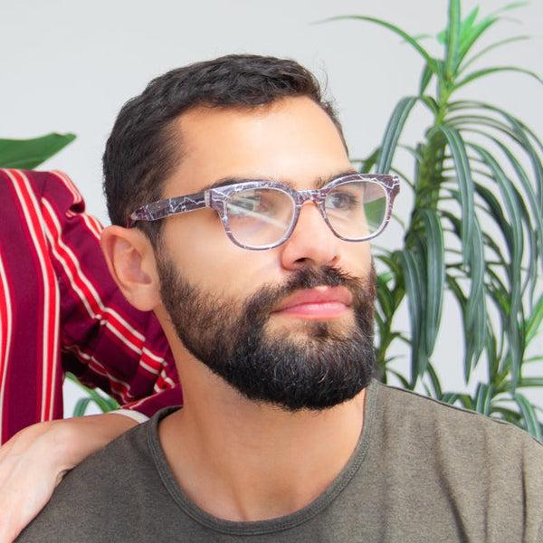 Aj Morgan Classic Rectangular Reading Glasses In A Unique Marble Finish | 54388 Farval