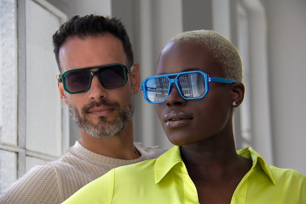 Aj Morgan Color Pop Rectangular Aviators For Men And Women / 39154 Digital Master