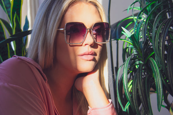 Aj Morgan Glamorous Metal Oversized Sunglasses With A Rhinestone Trim / 88581 - Morongo