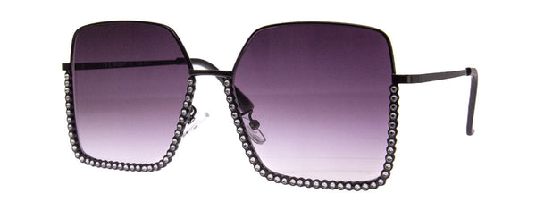 aj morgan Glamorous Metal Oversized Sunglasses with a rhinestone trim / 88581 - Morongo