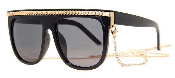 aj morgan Huge Shield Aviator Sunglasses for Women & Men | 59245 - Chain