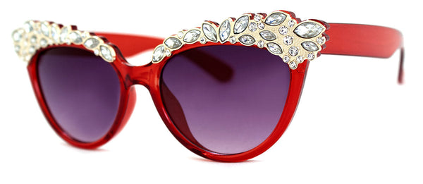 Aj Morgan Oversized Cateye Sunglasses With Rhinestones | 59122 - Princess Mano