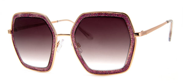 aj morgan Oversized Glitter Metal Sunglasses for Women | 63006 - Dazzle
