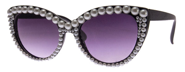 aj morgan Pearl-embellished Cat-Eye Sunglasses / Aunt Pearl - 88580