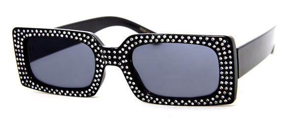 aj morgan Rectangular Retro Sunglasses with Rhinestones | 84037 - Badabing