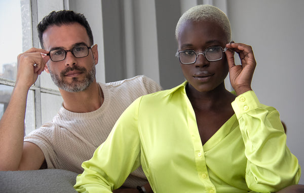 Aj Morgan Retro Eclectic Square Two-Toned Readers With For Women And Men / 54403 Old Hickory