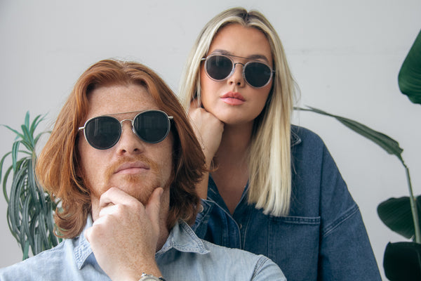 Aj Morgan Retro Unisex Sunglasses In A Round Silhouette And Metal Detailing / Space Cadet - 88579