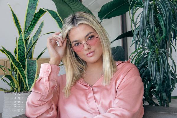 Aj Morgan Trendy Metal Heart-shaped Sunglasses In A Rimless Silhouette / Hearty Har Har - 88578