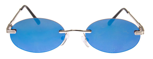 Aj Morgan Trendy Oval Mirrored Metal Sunglasses For Women & Men / 88560 Delta