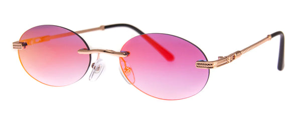 aj morgan Trendy Oval Mirrored Metal Sunglasses for Women & Men / 88560 Delta