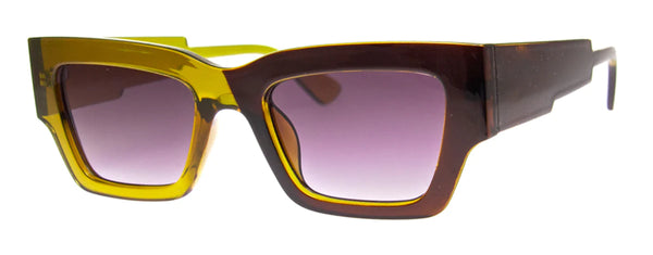 aj morgan Unique Two-Toned Rectangular Sunglasses for Women/Men/88558 We Match
