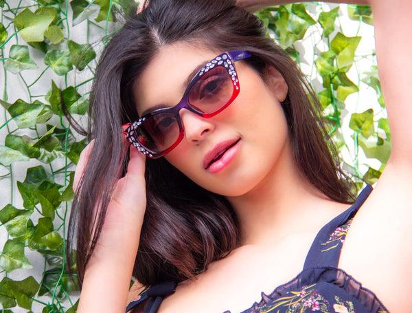 Aj Morgan Vintage-Inspired Rhinestone Cat-Eye Sunglasses For Women / 88559 Diamond Town