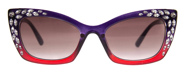 Aj Morgan Vintage-Inspired Rhinestone Cat-Eye Sunglasses For Women / 88559 Diamond Town