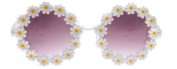 Aj Morgan Vintage-Inspired Round Sunglasses With Daisy Trim For Women / 84108 Daisy Mae