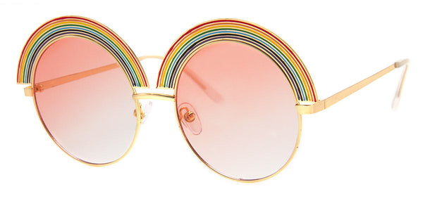 aj morgan Vintage Round Rainbow Sunglasses for Women | 86006 - Rainbow