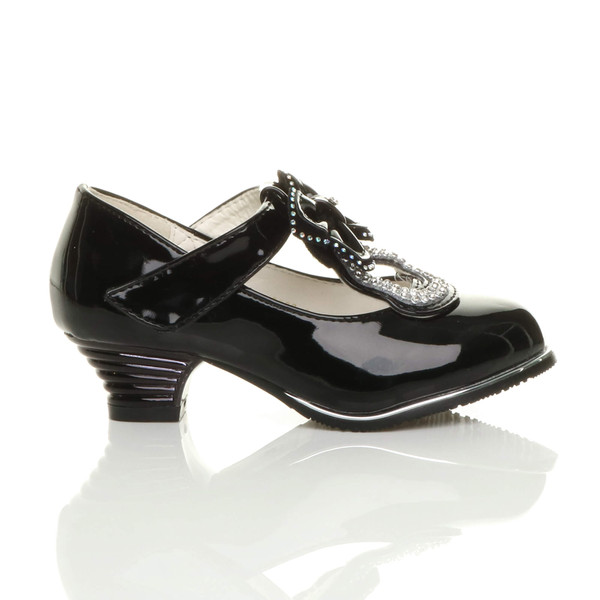 Ajvani Bow Butterfly T-Bar Court Shoes - L9374