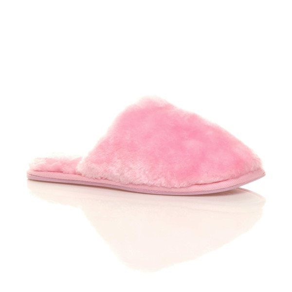 ajvani Flat Faux Fur Fluffy Mules Slippers - T2951