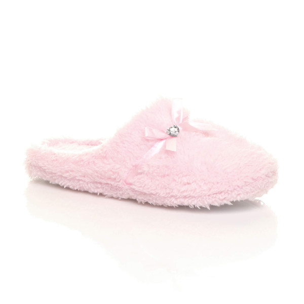 ajvani Flat Fleece Fluffy Mules Slippers - G6413