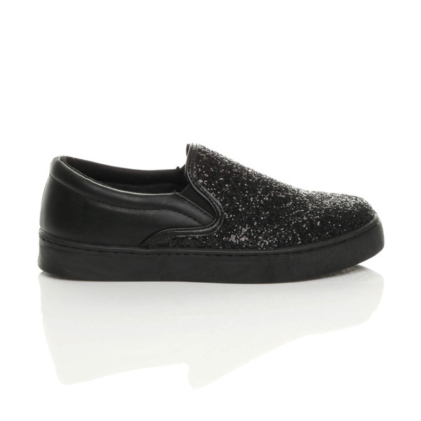 Ajvani Flat Glitter Trainers Skate Shoes - H8852