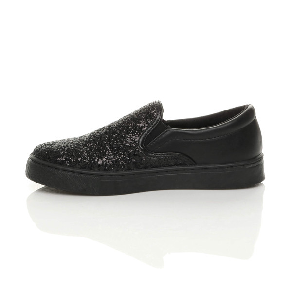 Ajvani Flat Glitter Trainers Skate Shoes - H8852