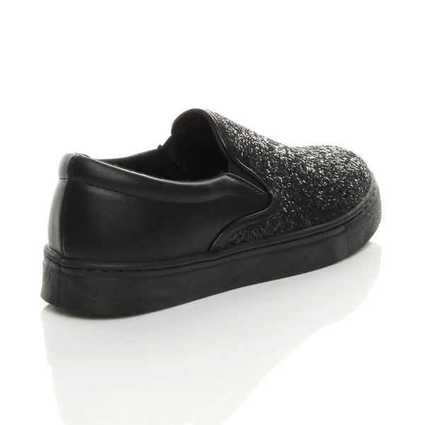 Ajvani Flat Glitter Trainers Skate Shoes - H8852