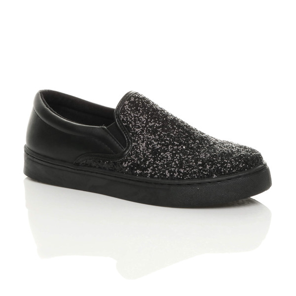ajvani Flat Glitter Trainers Skate Shoes - H8852