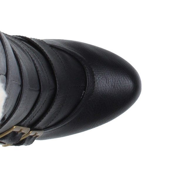 Ajvani High Heel Aviator Calf Boots - C0862