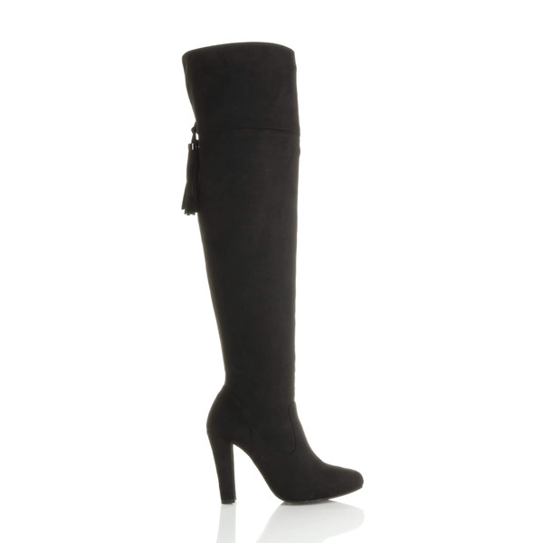 Ajvani High Heel Tassel Over The Knee Boots - Y1002