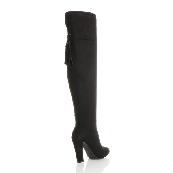 Ajvani High Heel Tassel Over The Knee Boots - Y1002