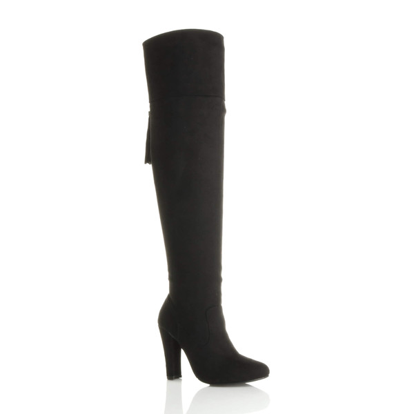 ajvani High Heel Tassel Over The Knee Boots - Y1002