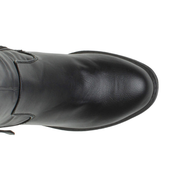 Ajvani High Heel Wide Calf Biker Knee Boots - C8029