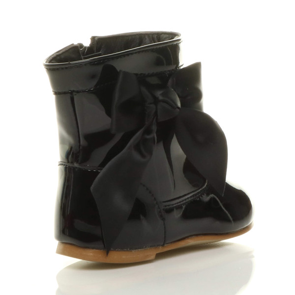 Ajvani Infants Flat Bow Calf Ankle Boots - J5770