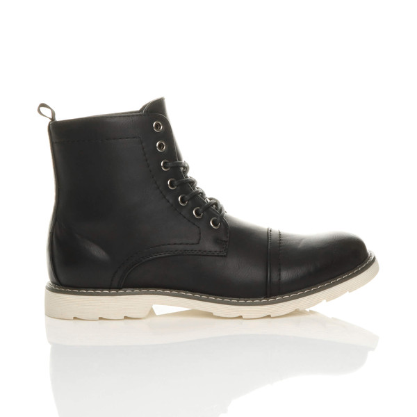 Ajvani Lace Up Military Combat Ankle Boots - V5616