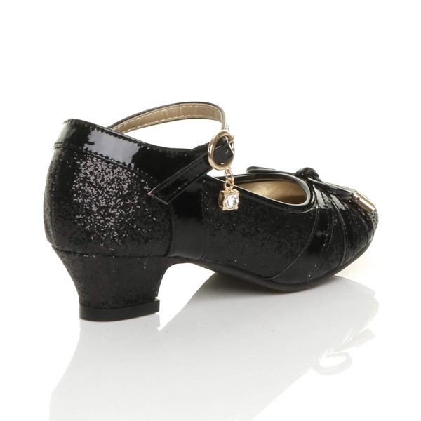 Ajvani Low Heel Bow Diamante Court Shoes - S7496