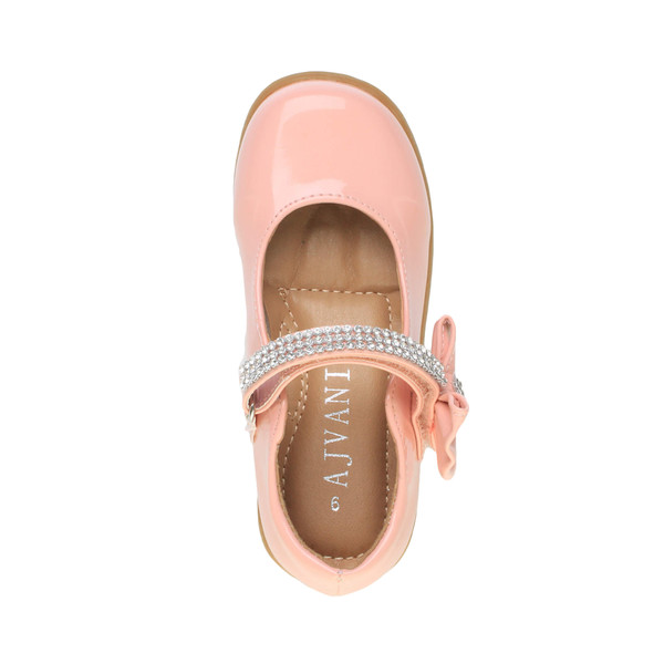 Ajvani Low Heel Diamante Bow Mary Jane Shoes - T4630