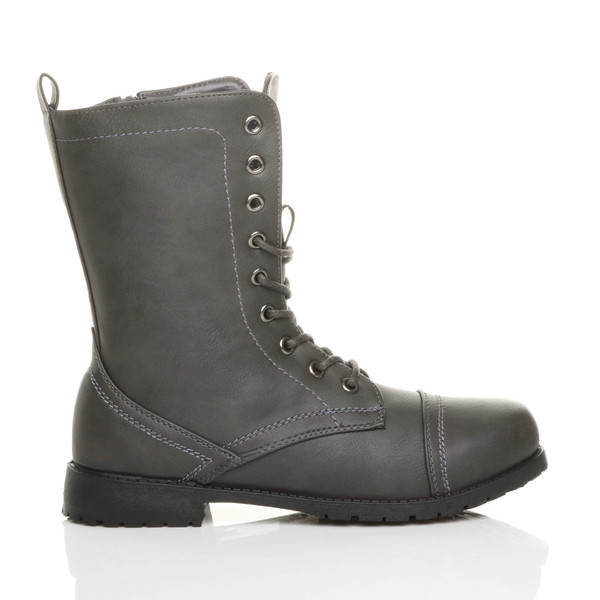 Ajvani Low Heel Military Ankle Boots - A7367