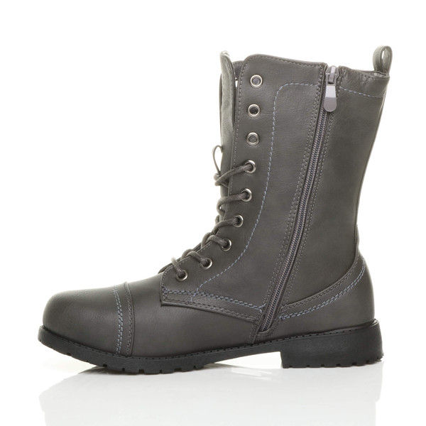 Ajvani Low Heel Military Ankle Boots - A7367