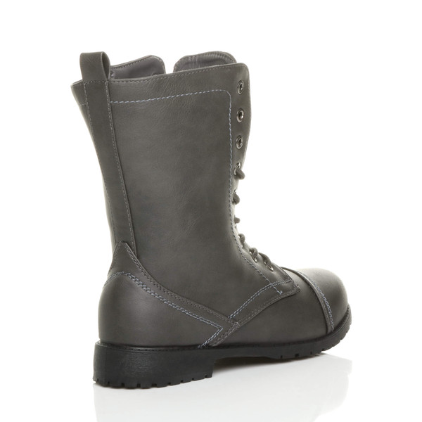Ajvani Low Heel Military Ankle Boots - A7367