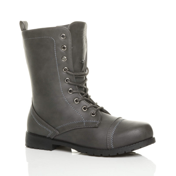 ajvani Low Heel Military Ankle Boots - A7367