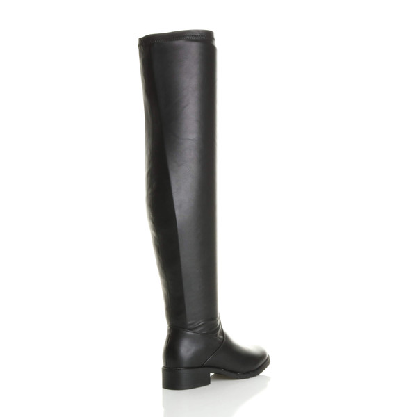 Ajvani Low Heel Stretch Over The Knee Boots - Y4895