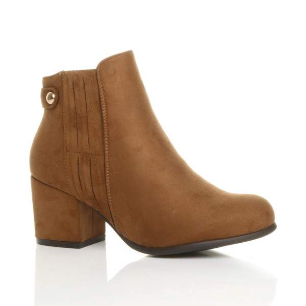 Ajvani Mid Block Heel Chelsea Ankle Boots - A8186