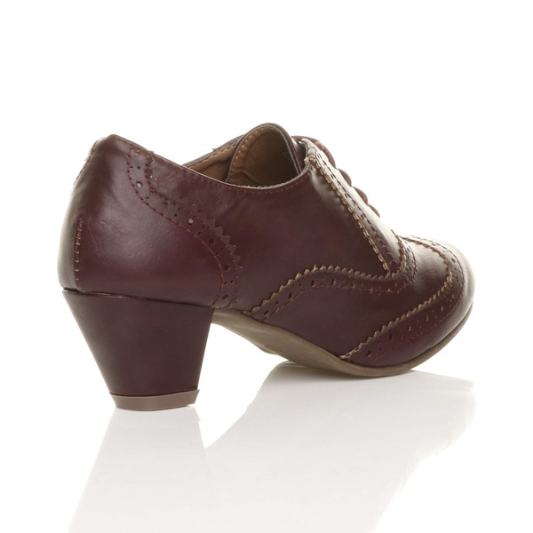 Ajvani Mid Heel Brogue Shoe Boots - I1284