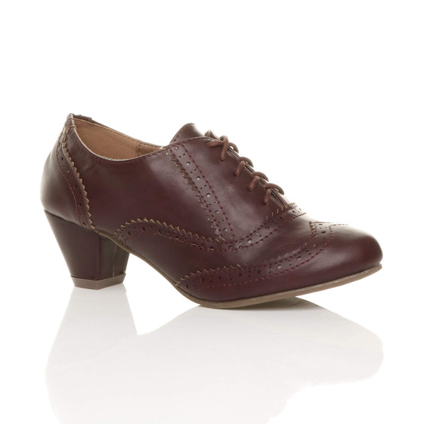 ajvani Mid Heel Brogue Shoe Boots - I1284