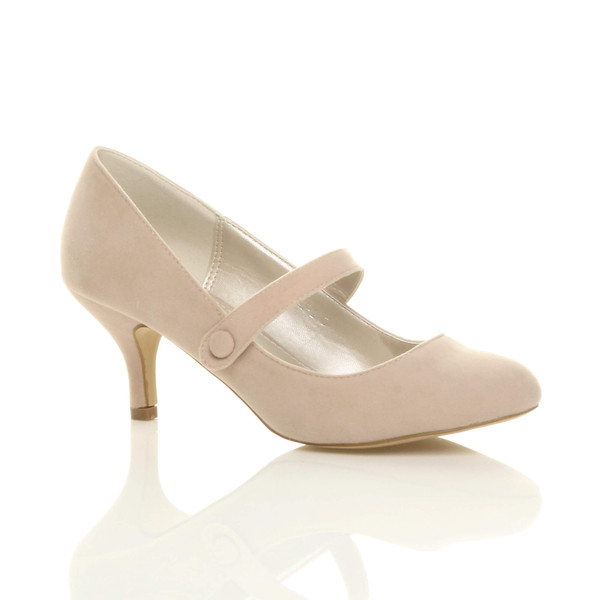 ajvani Mid Heel Mary Jane Court Shoes - W7874