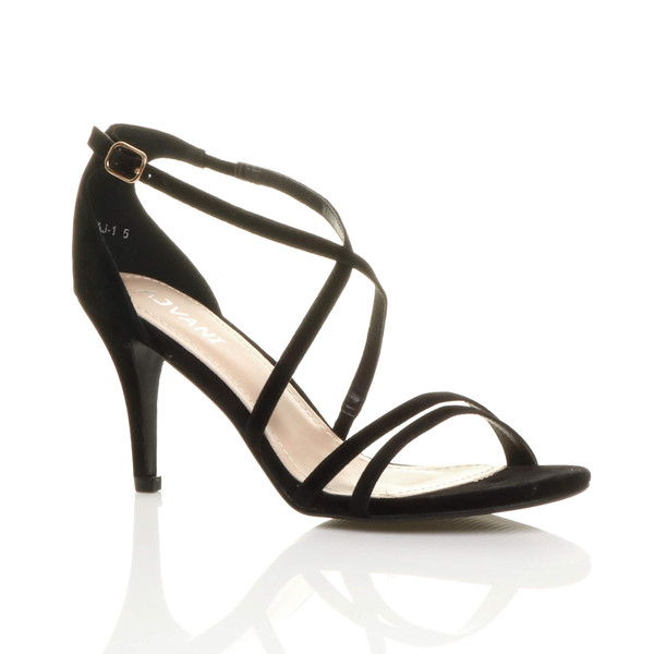 Ajvani Mid Heel Strappy Crossover Sandals - H9305