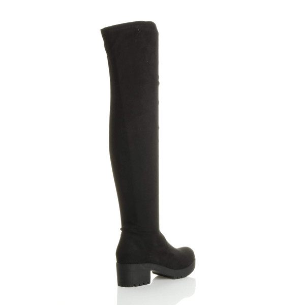 Ajvani Mid Heel Stretch Over The Knee Boots - U0929