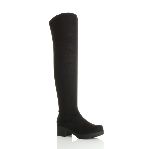 ajvani Mid Heel Stretch Over The Knee Boots - U0929