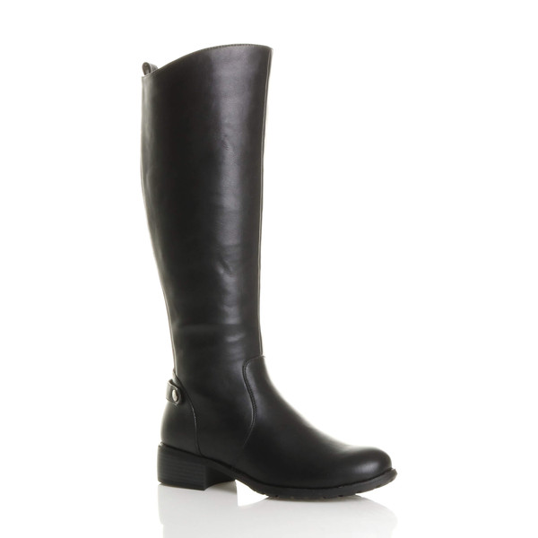ajvani Mid Heel Stretch Riding Calf Boots - Y2730